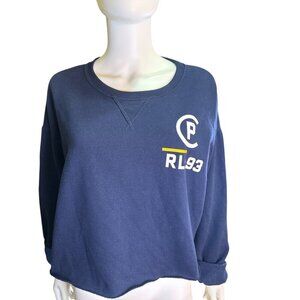 Polo Ralph Lauren Womens Navy Crewneck Sweatshirt RL93 Logo Design Size XL EUC